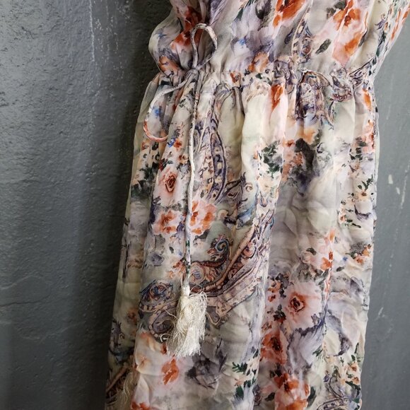 Haute Hippie Maxi Dress Women 2 Wished Upon Silk High Low Beaded Collar High Low - Picture 10 of 16